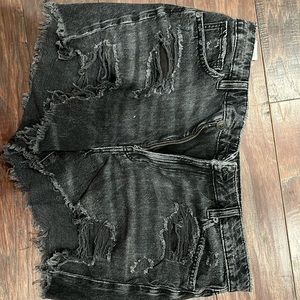 AE black shorts with distressing